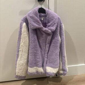 Purple and white fluffy jacket